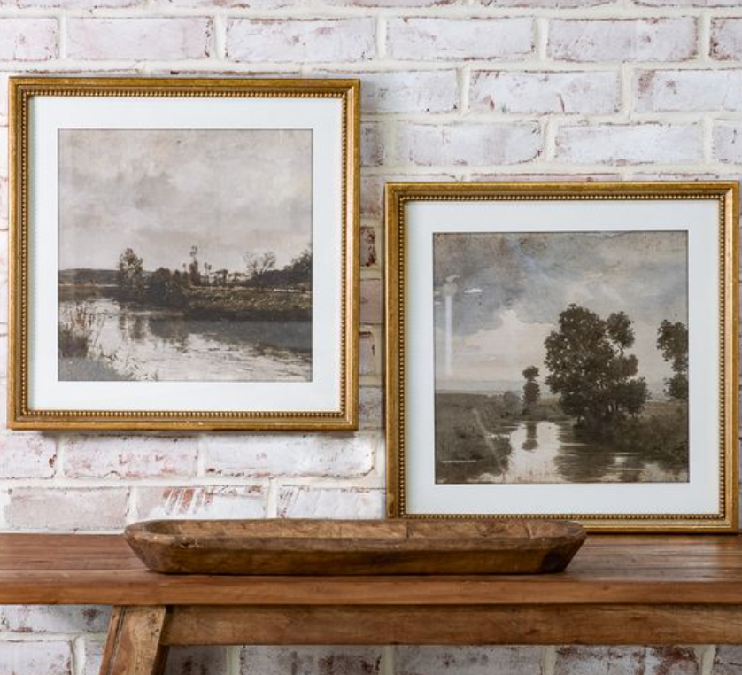 18" River Scene Framed Prints
