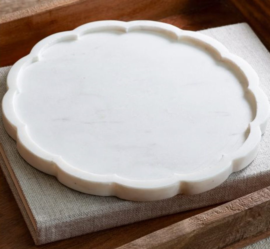Scallop Marble Platter