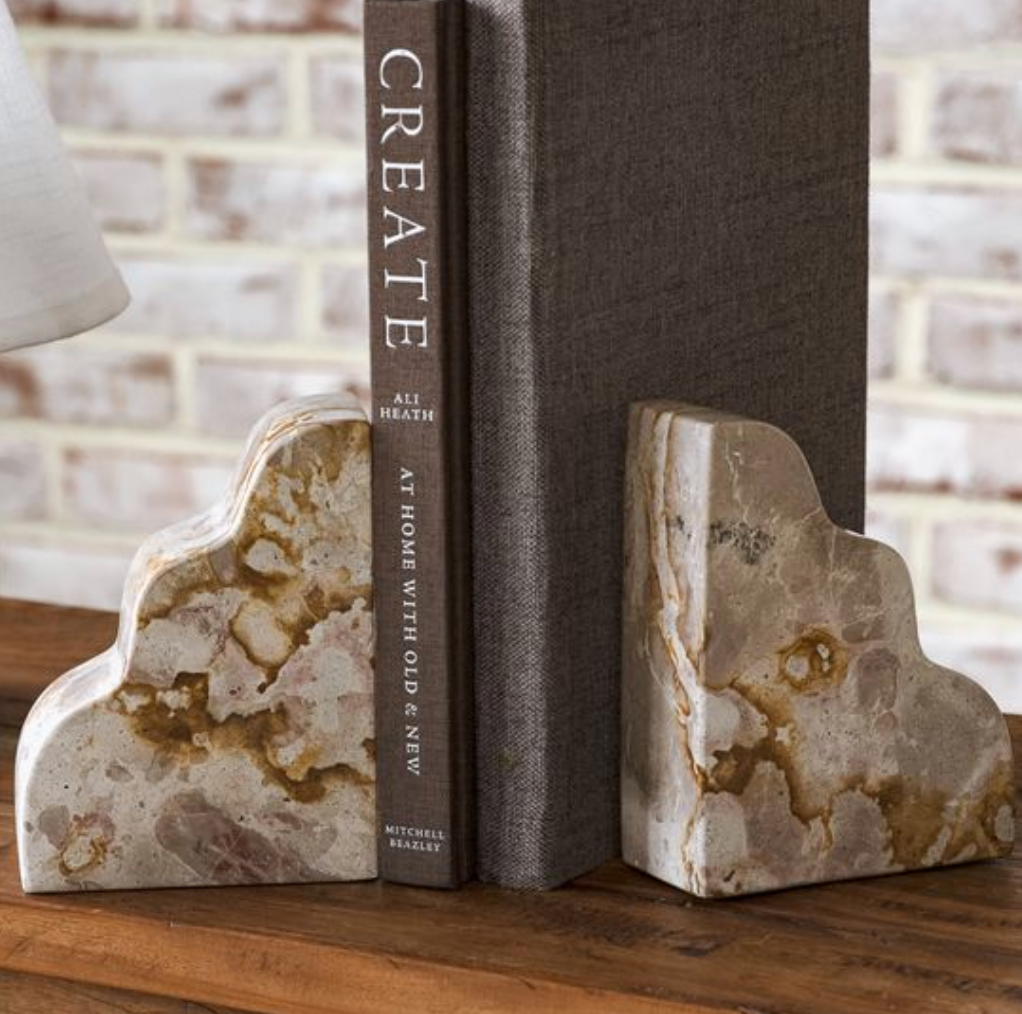 Marble Scallop Bookends