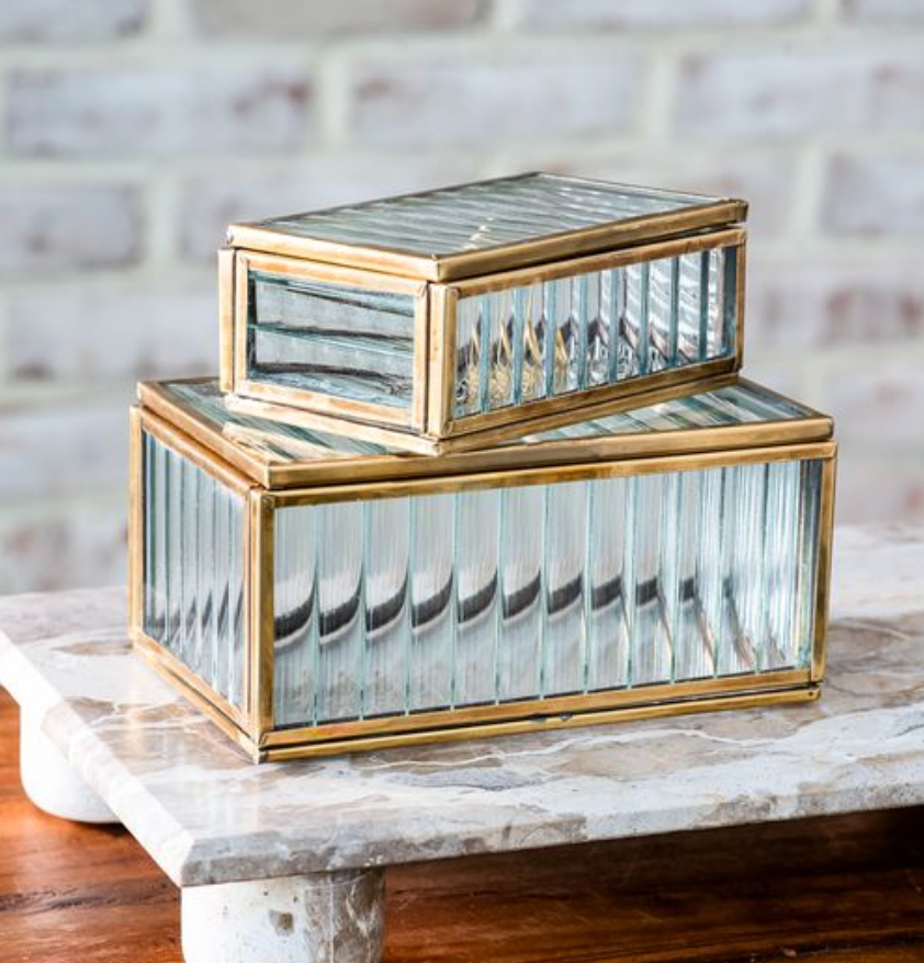 Glass/brass Display Boxes