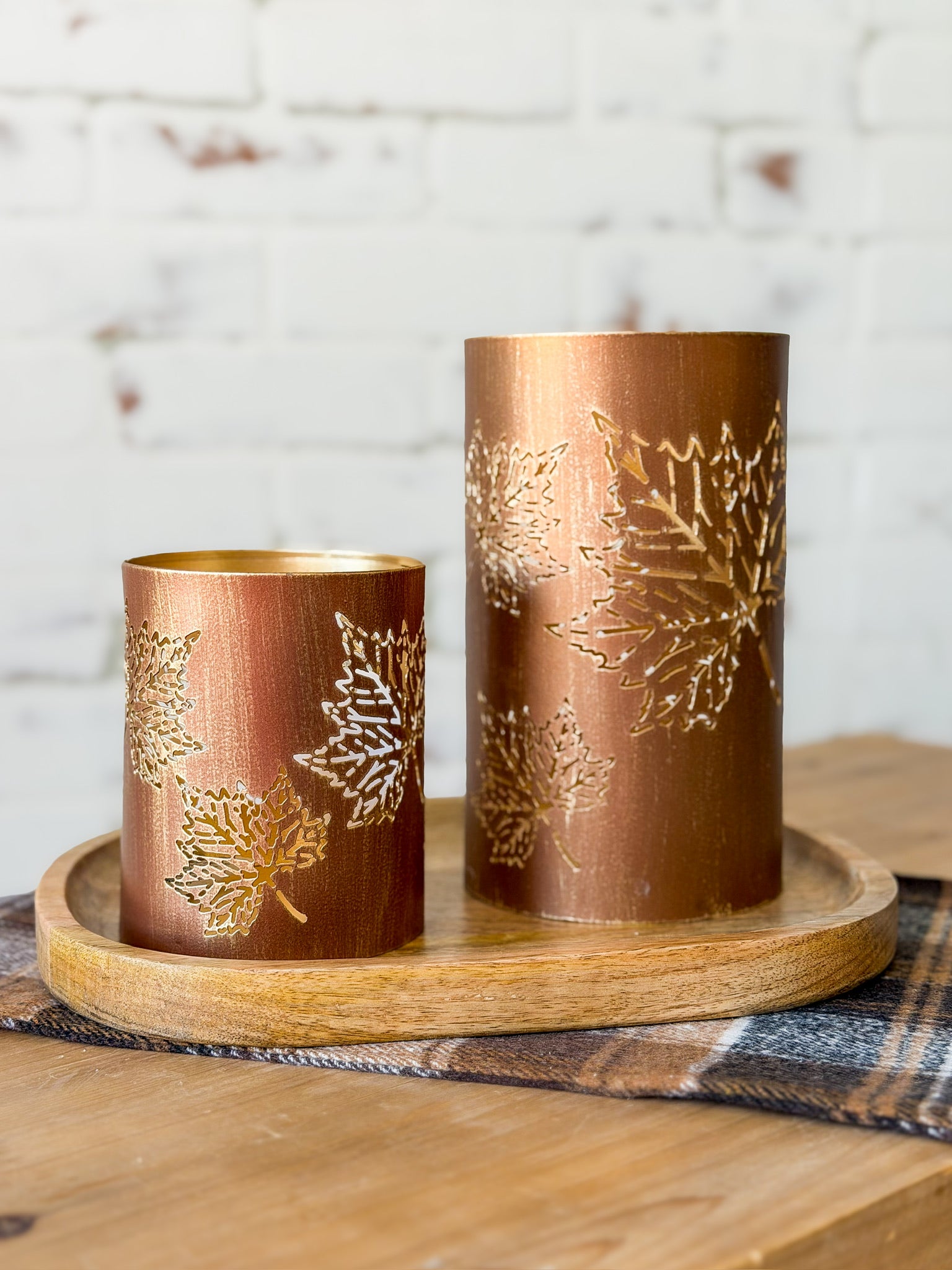 Bronze Leaf Lanterns