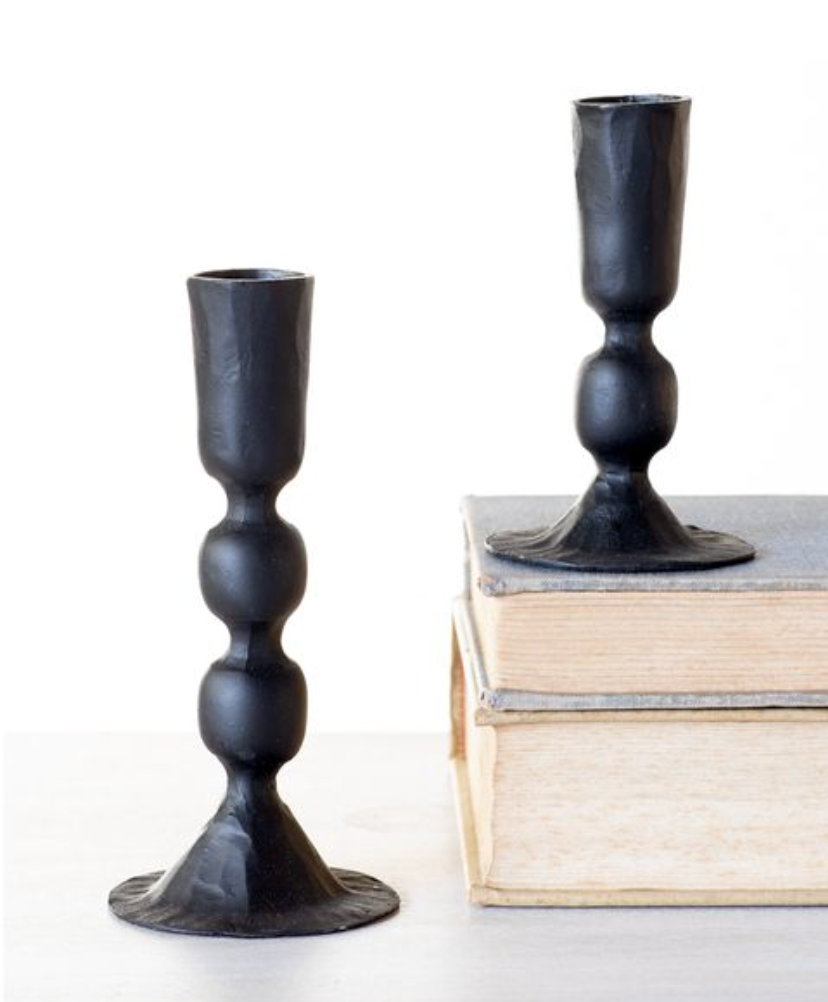 4, 5" Black Candle Holders