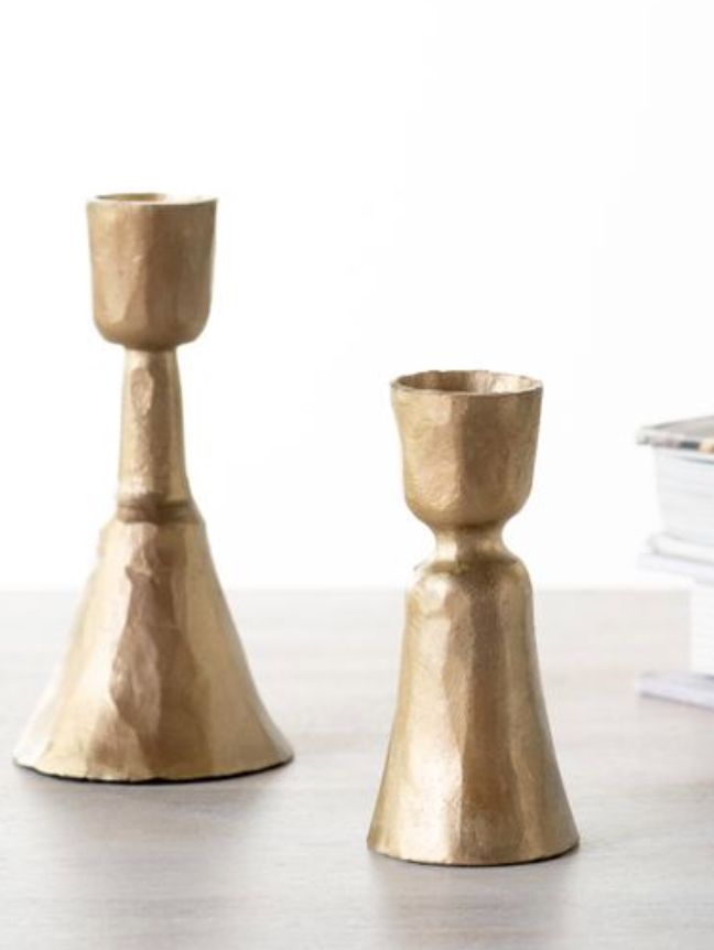 3.5, 4.5" Gold Candle Holders