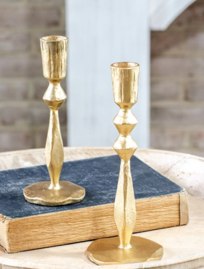 Gilded Grace Gold Candlestick Holders
