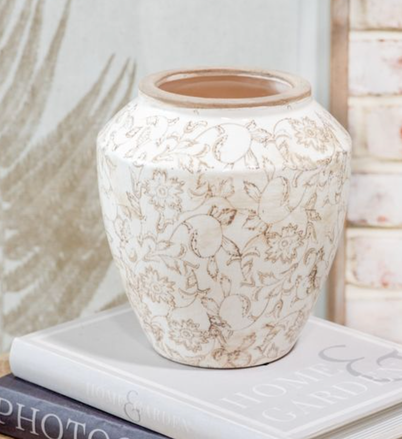 Beige Heirloom Wide Vase