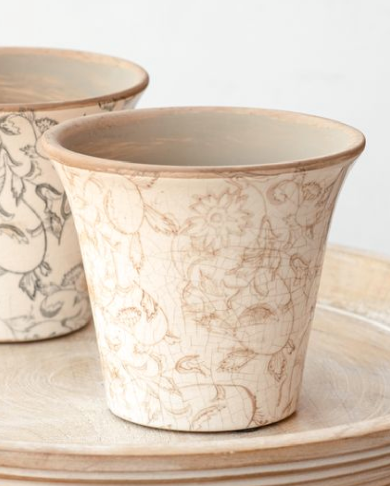 Vintage Floral Ceramic Pot