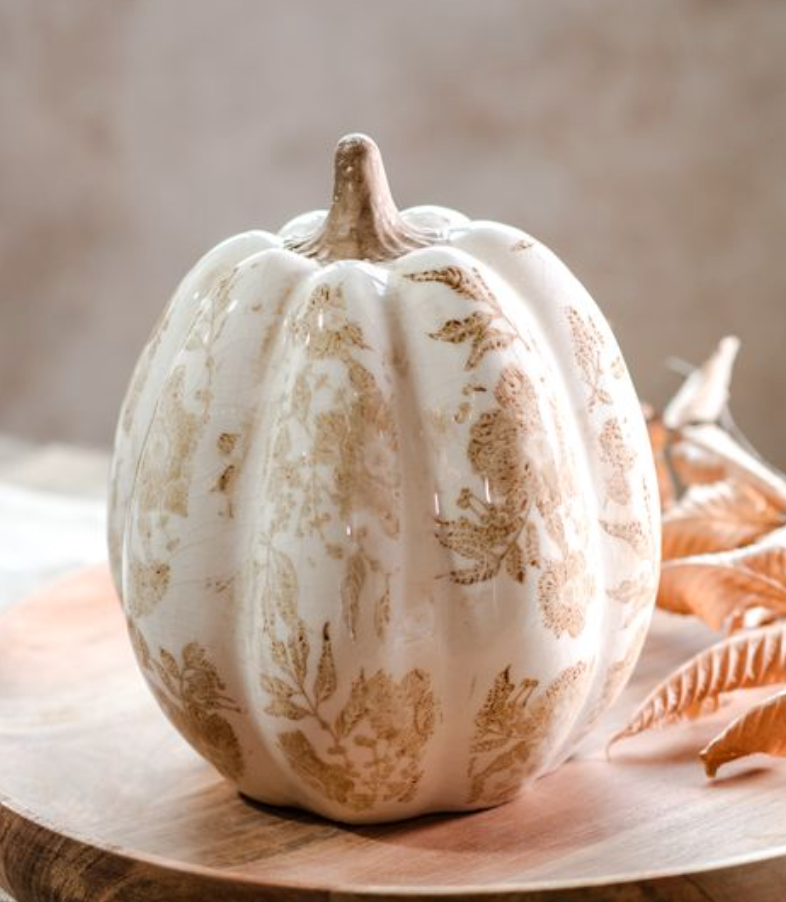 8.5" Beige Heirloom Pumpkin