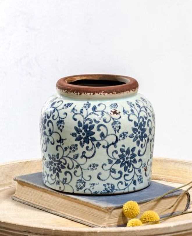 5.5 Lt Blue Heirloom Garden Pot