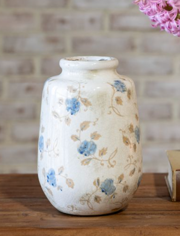 8" Blue Flower Bud Vase