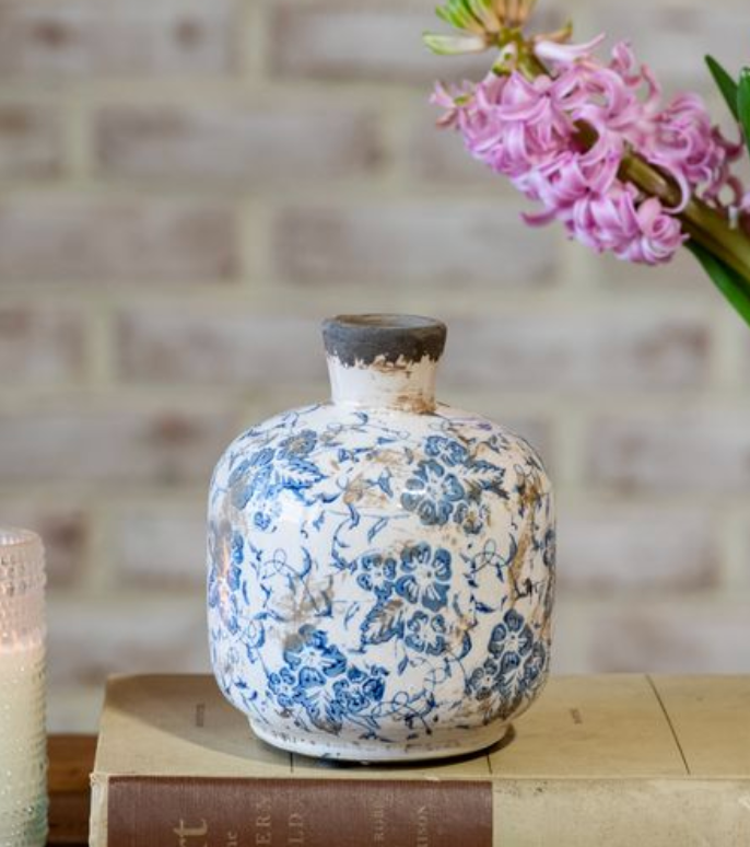 5" Damask Print Vase