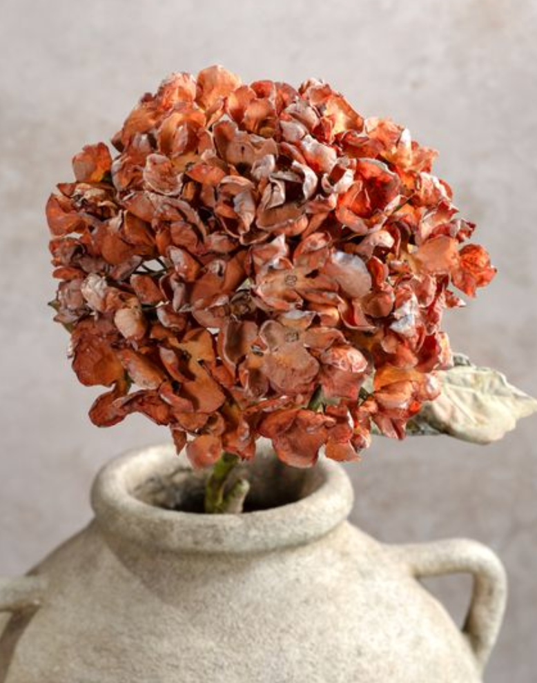 35" Orange Hydrangea Branch