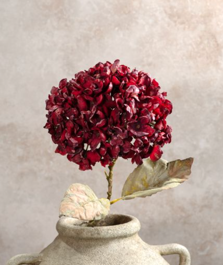 25" Burgundy Hydrangea Branch