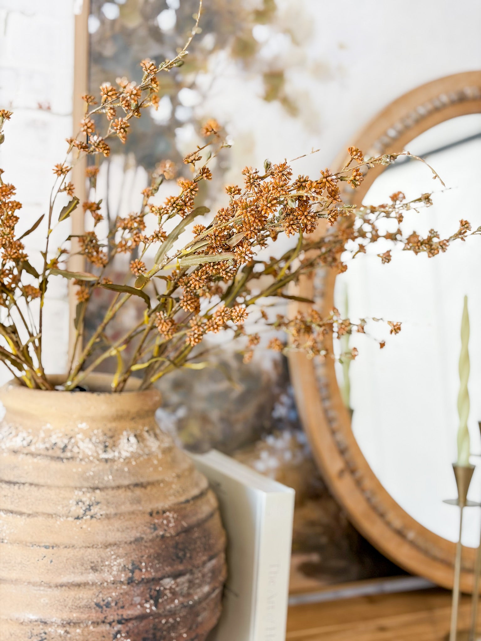 34" Dried Wildflower Faux Floral Stem