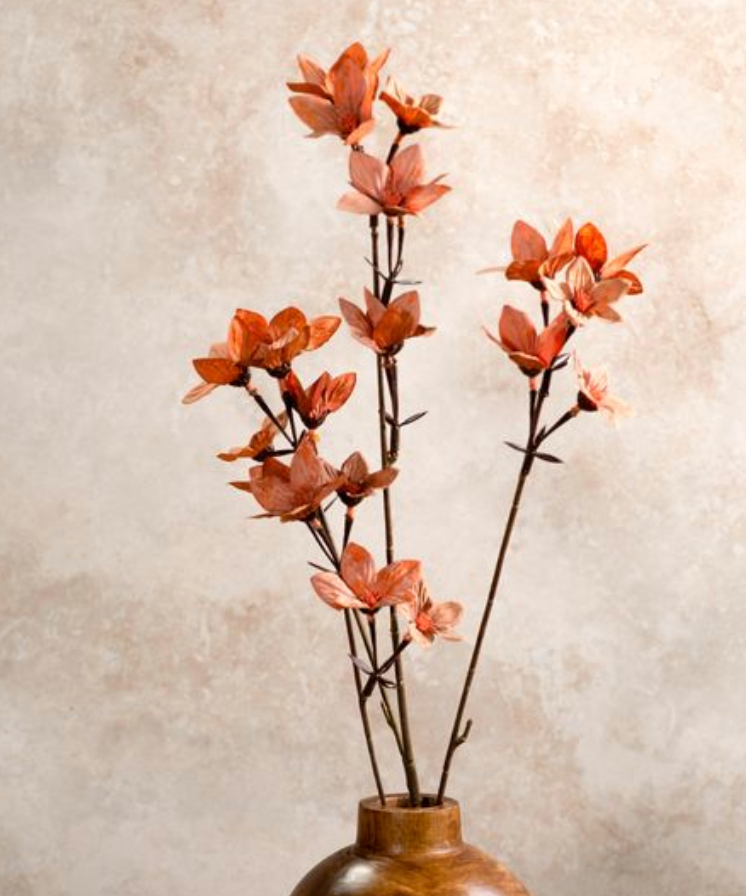30" Orange Orchid Branch