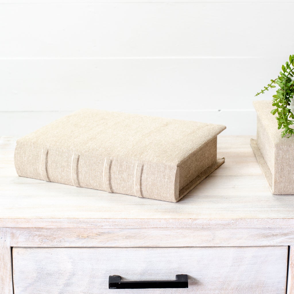 Beige Linen Storage Book