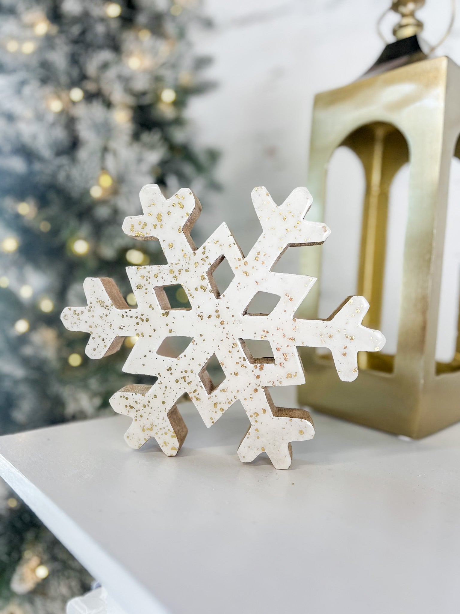 Gold Flecked Snowflake