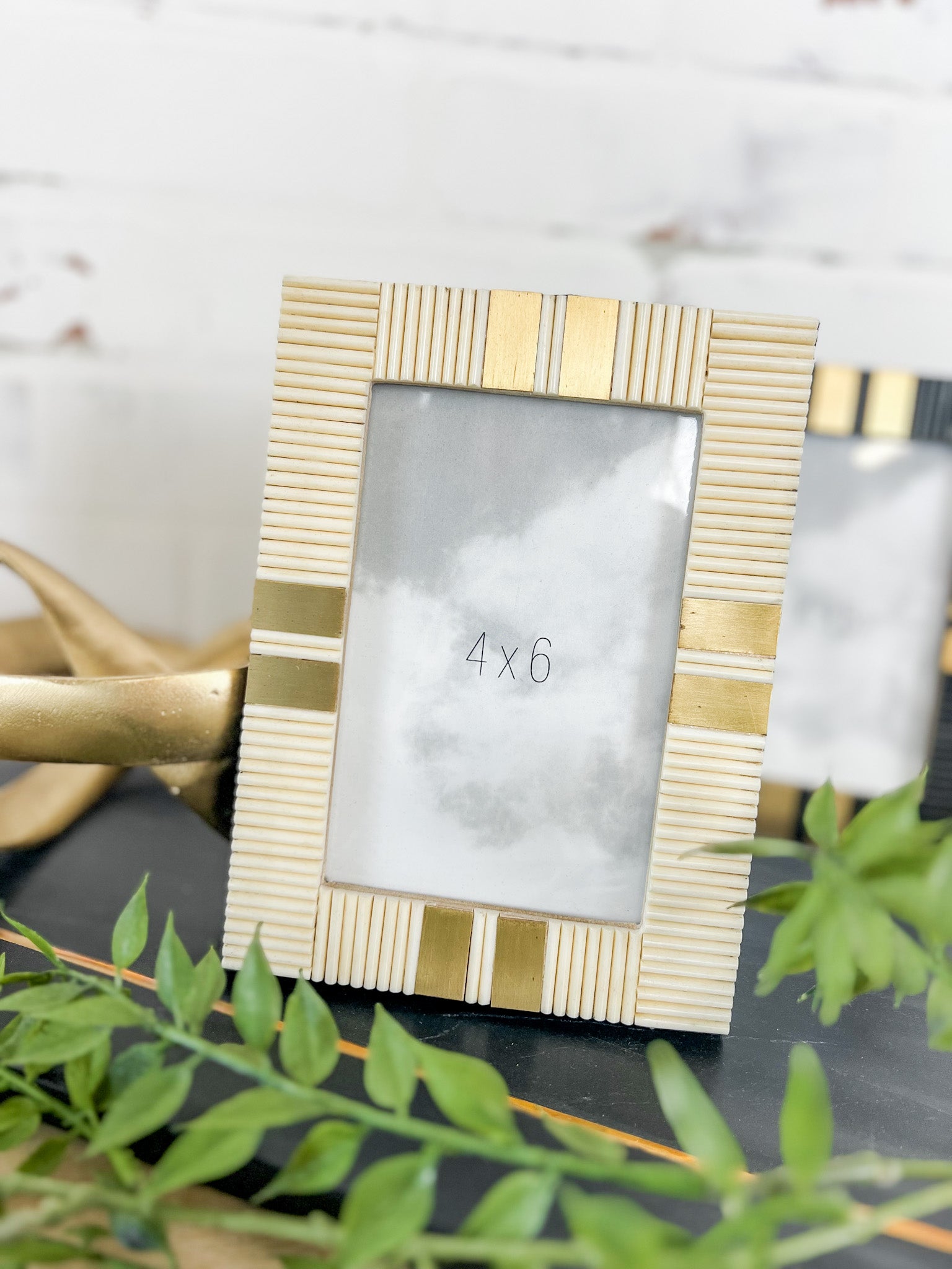 4 x 6" Cream Brass Frame