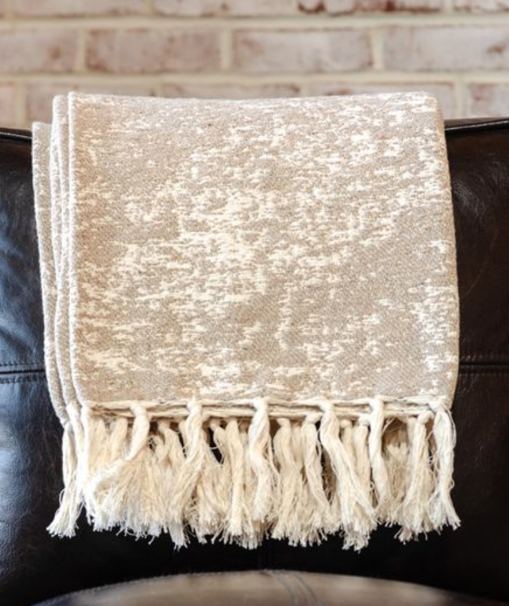 Distressed Fringe Throw Blanket | 50x60"