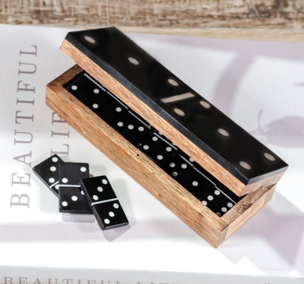 Black Resin Domino Box Set