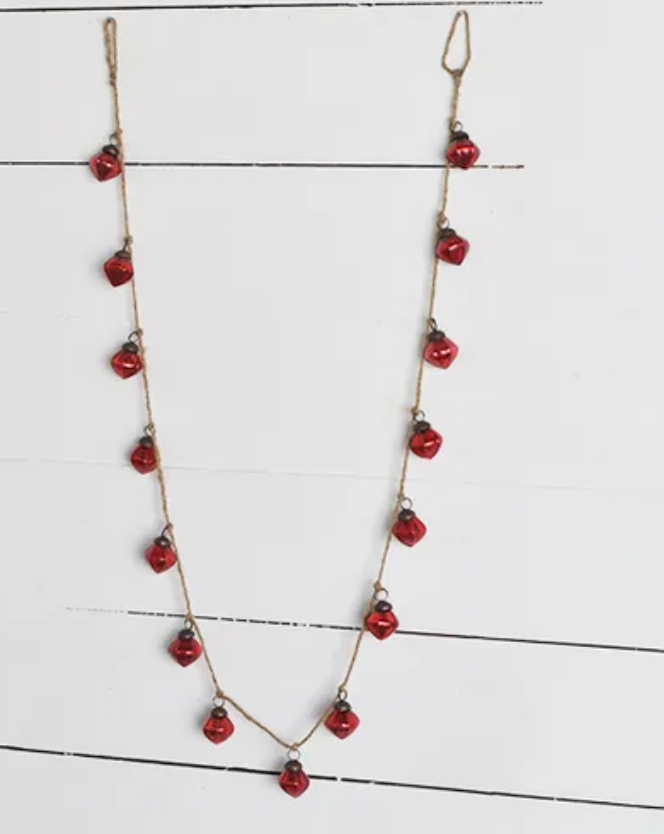 59" Mini Red Jute String Ornaments