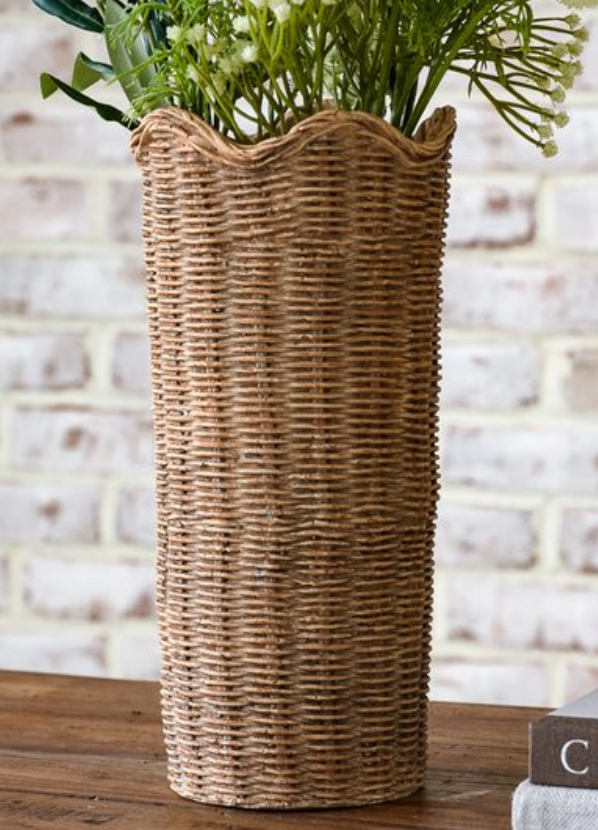Basket Weave Cement Planter