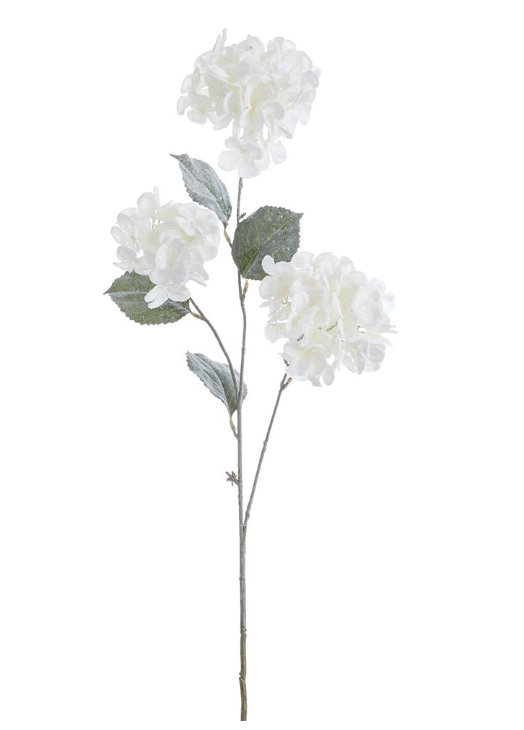 33" Snowy Hydrangea Spray
