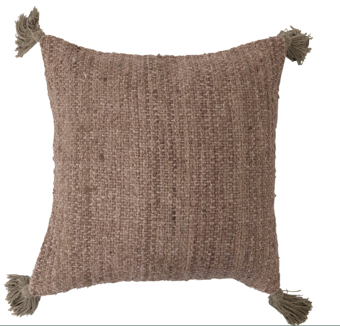 18" Square Cotton Chambray Pillow