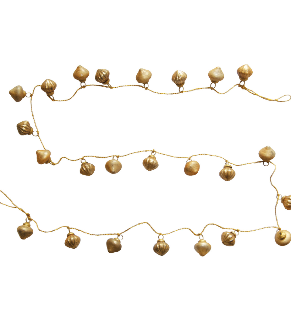 72" Glass Gold Ornament Garland