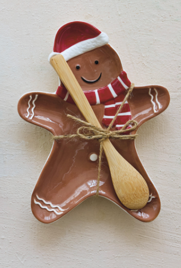 Ceramic Gingerbread Cookie Shaped Dish