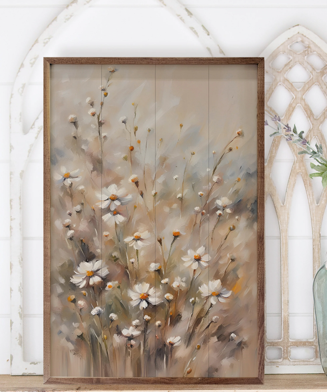 16x24" Brown And Tan Daisies