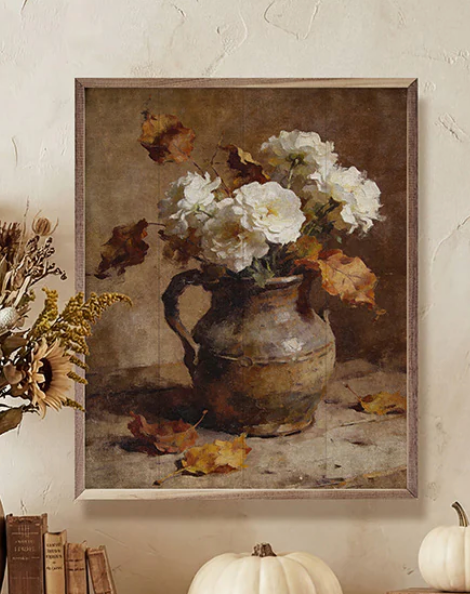 White Flowers And Beech Leaves | 8x10