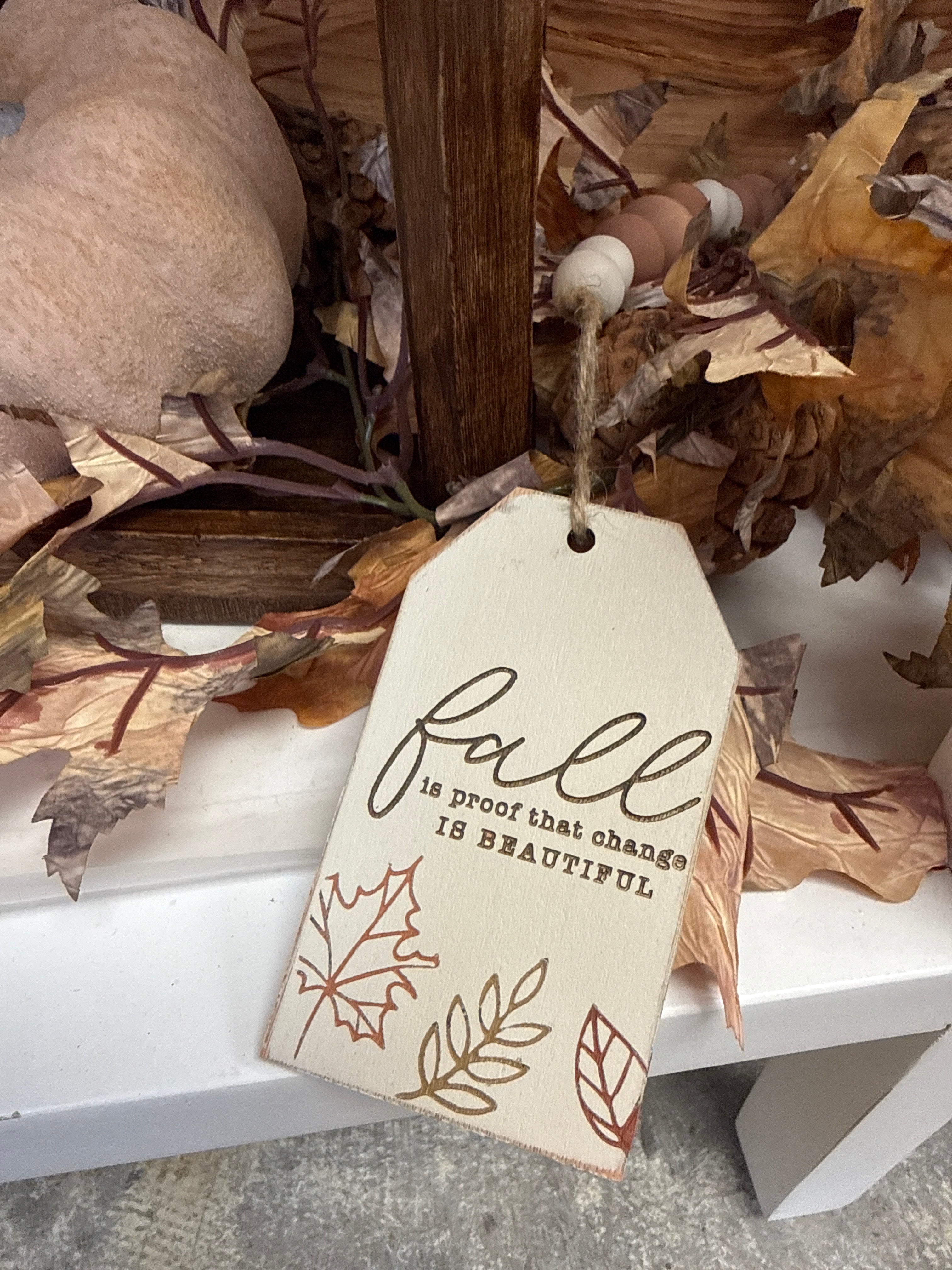 36" Fall Bead Garland With Tag