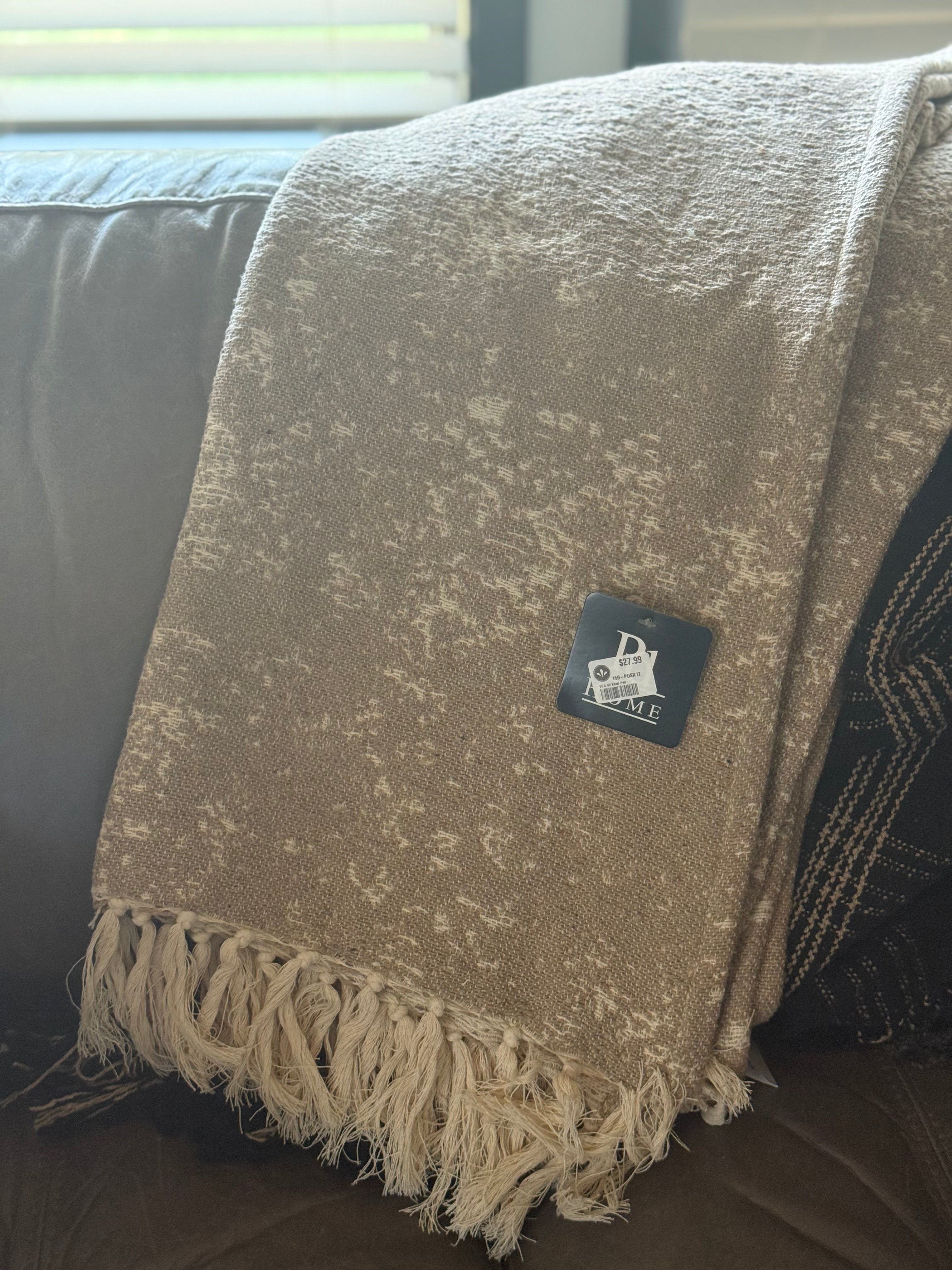 50 X 60 Khaki Pattern Throw