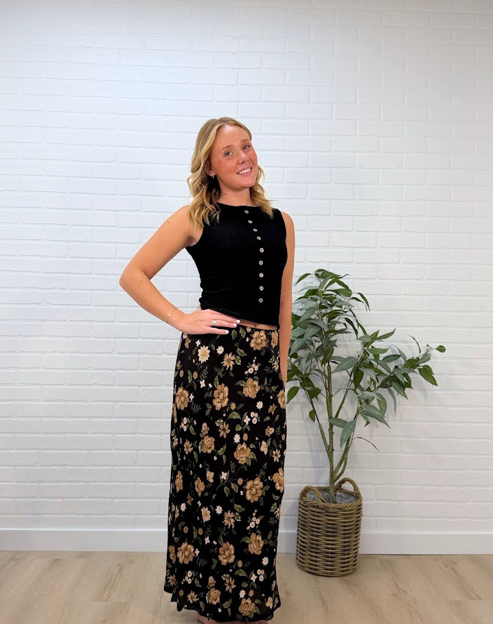 Floral Slip On Skirt