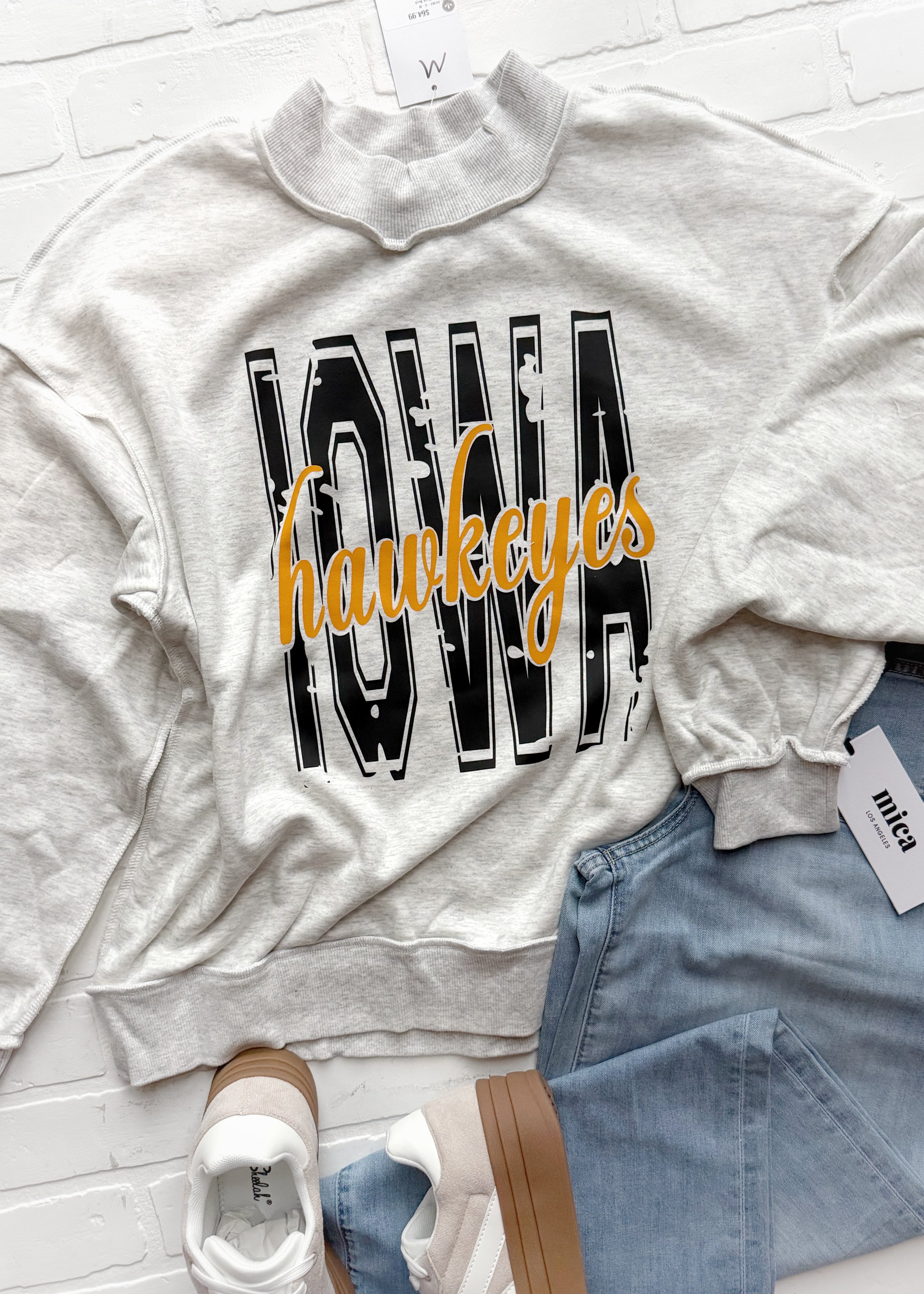 Hawkeyes Mock Neck Crew