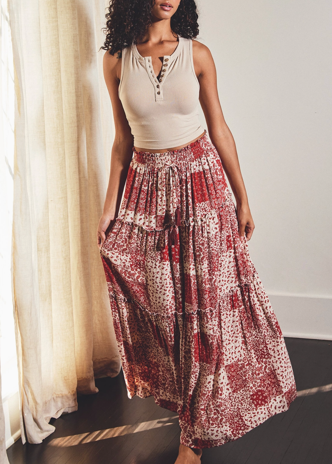Paisley Patchwork Maxi Skirt