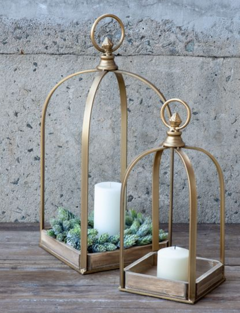 Tall Gold Metal Wood Displayers