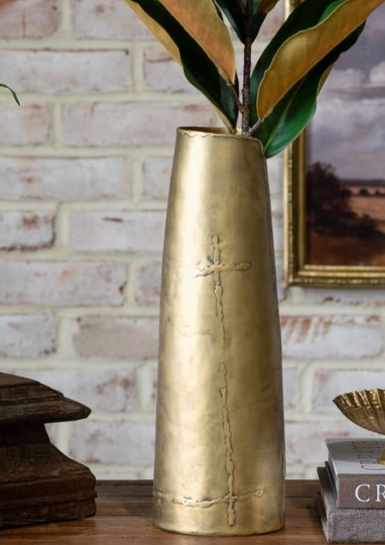 13.5" Antique Brass Vase