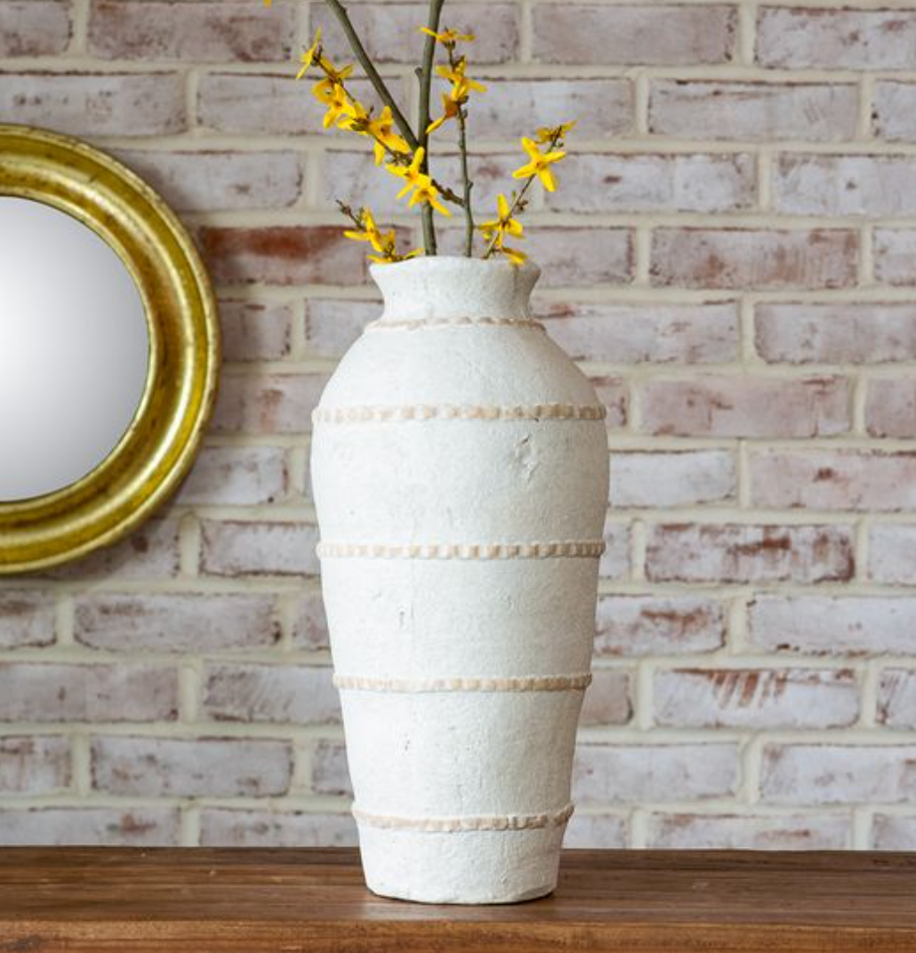 17" Terra Cotta Line Vase