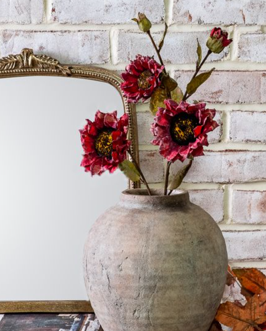 25" Burgundy Sunflower Spray