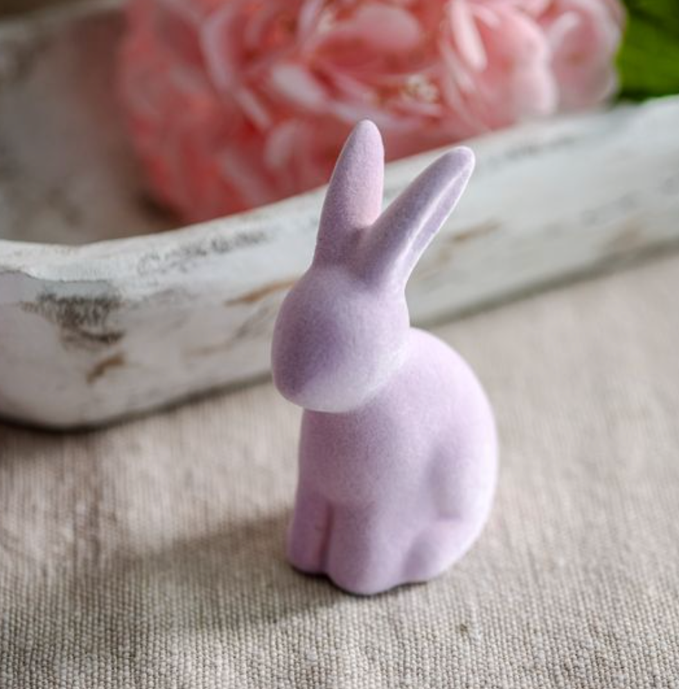 2.75" Pink Flocked Bunny