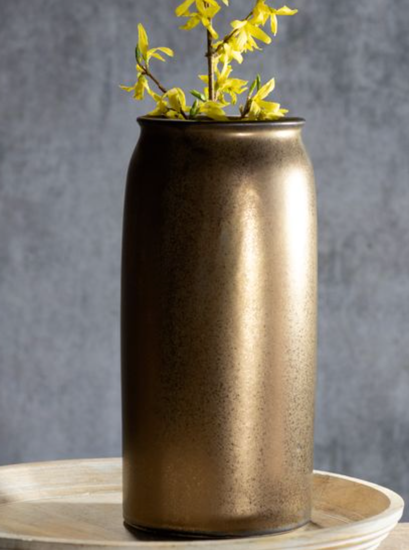 13" Bronze Ceramic Vase
