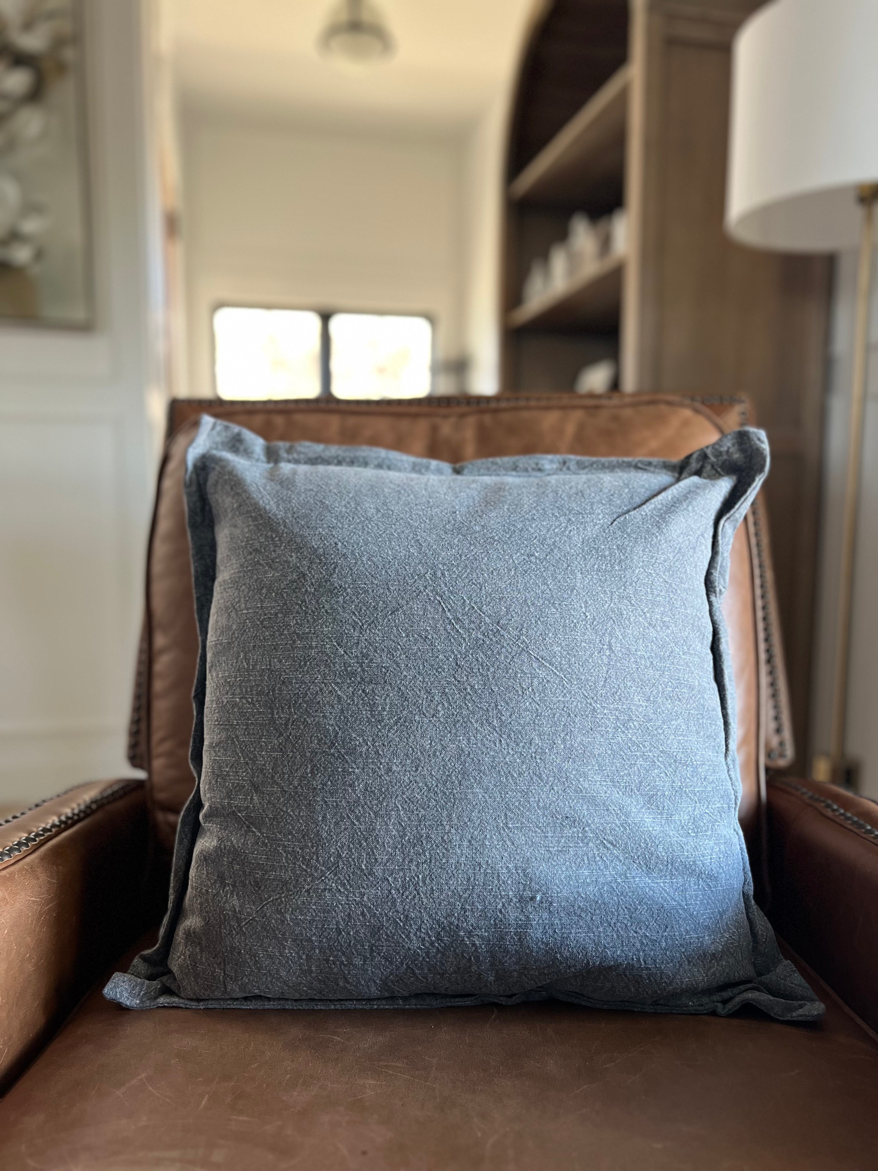 18" Charcoal Cotton Pillow