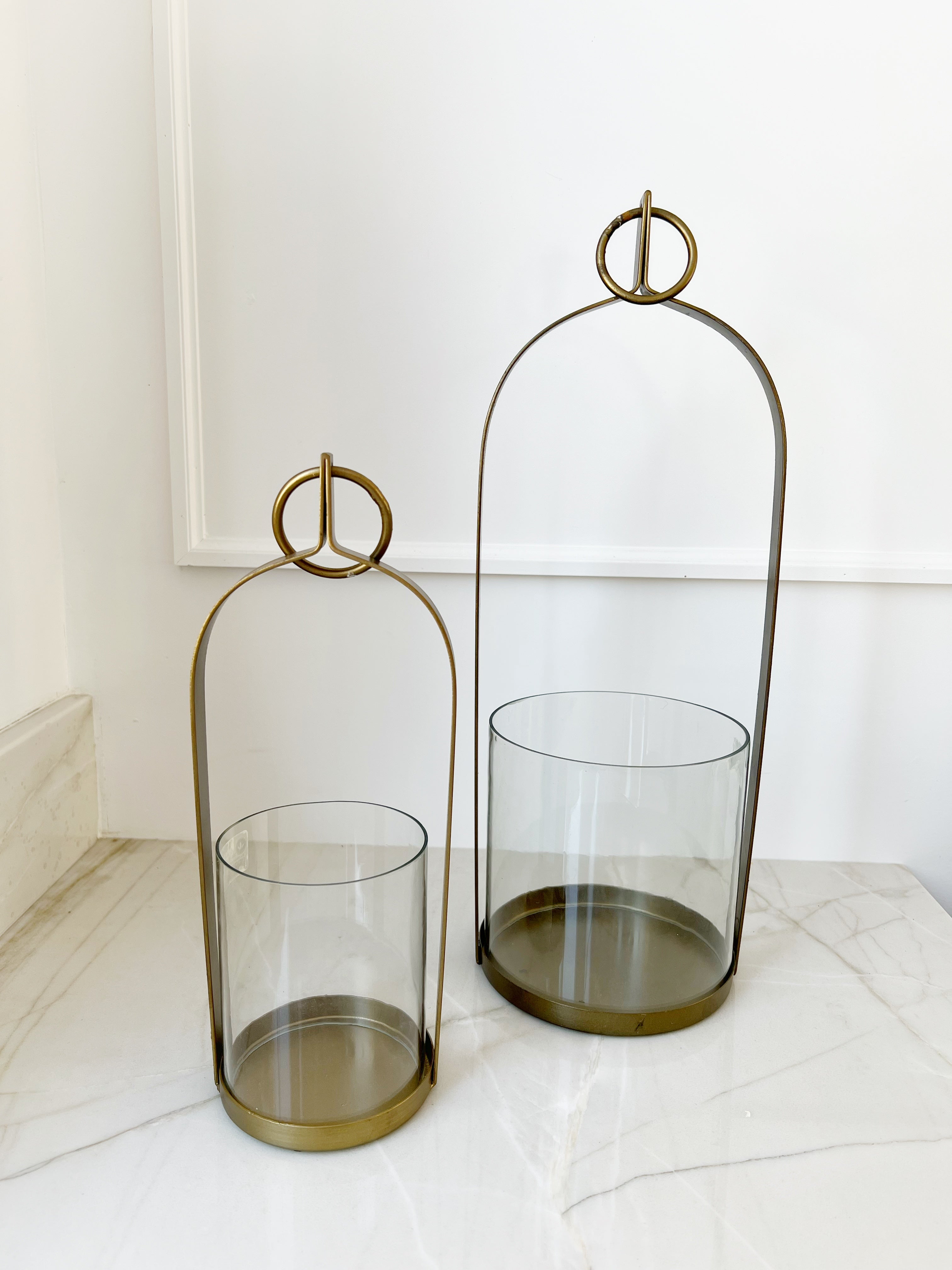 19" Brass + Glass Lantern