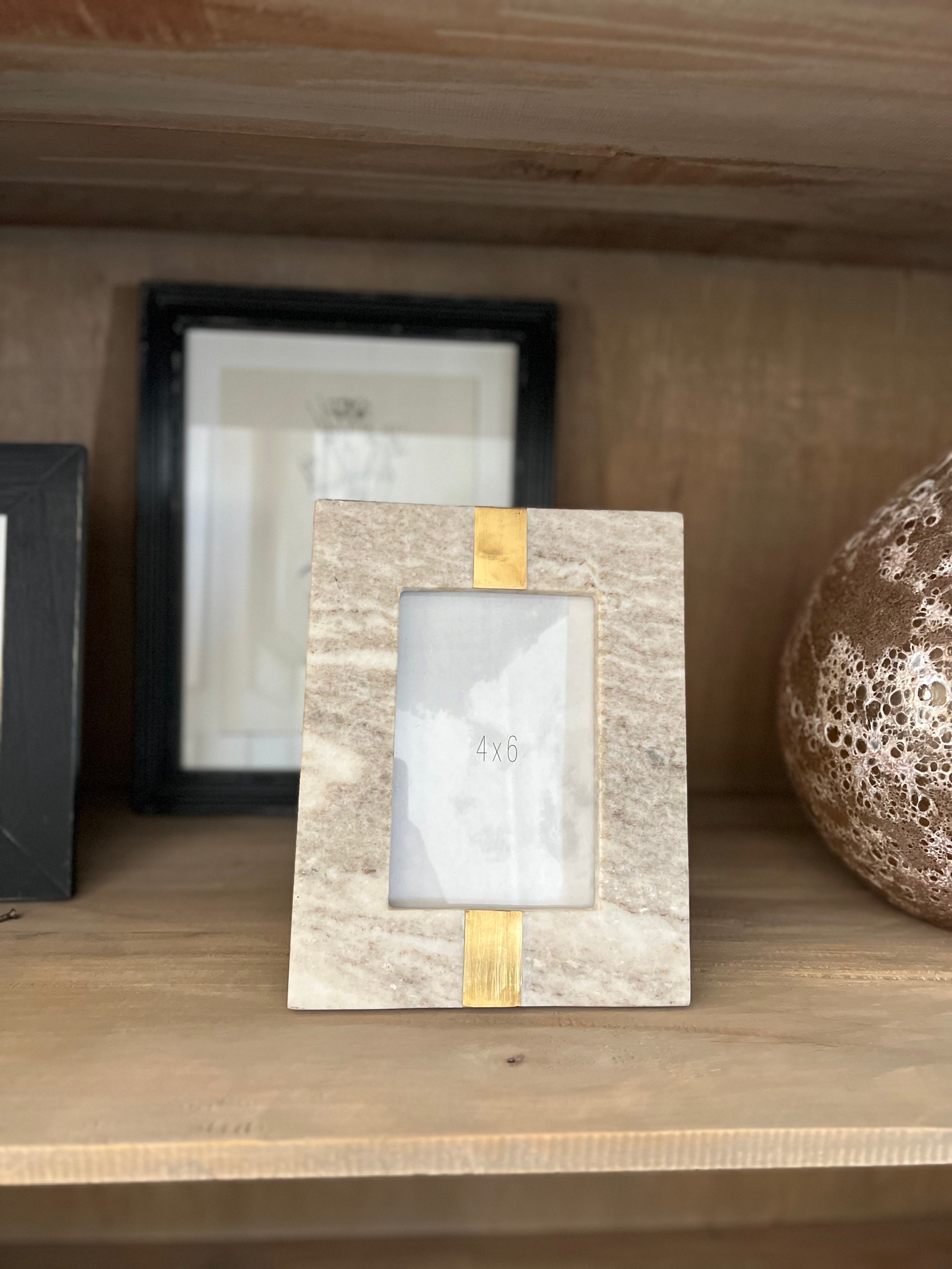 4x6 Beige Marble Photo Frame