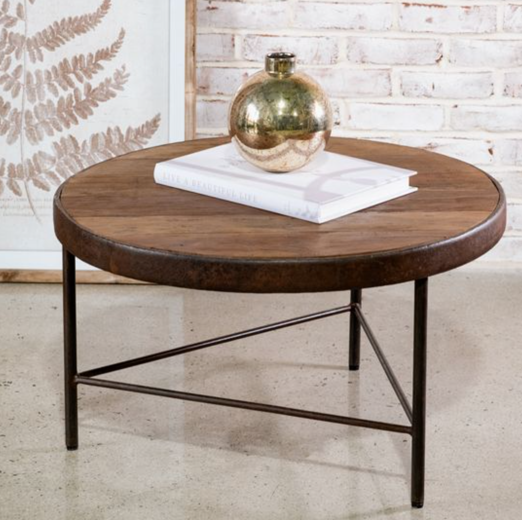 28" Wood & Iron Round Table