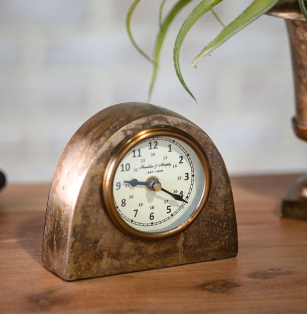 Antique Brass Table Clock