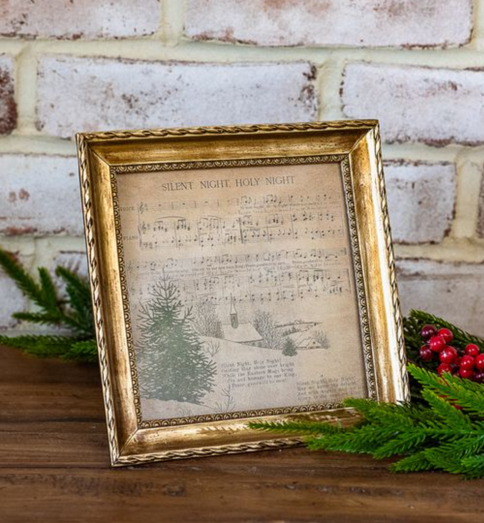 7" Antique Framed Music Sheet