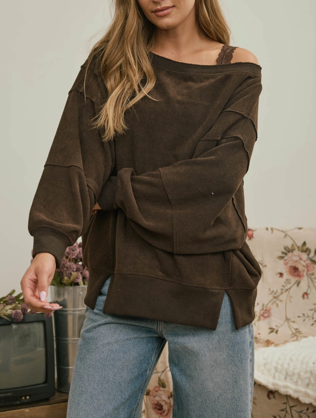 Tiered Boat Neck Knit