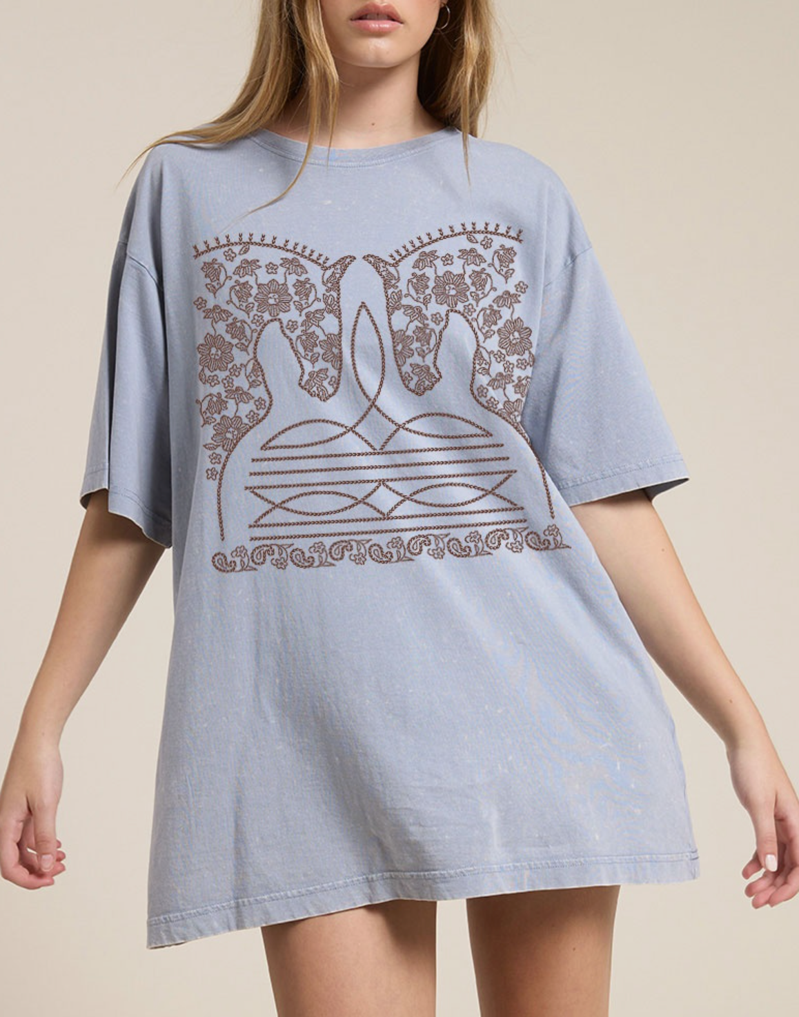 Puff Cowboy Stitch Boyfriend Tee
